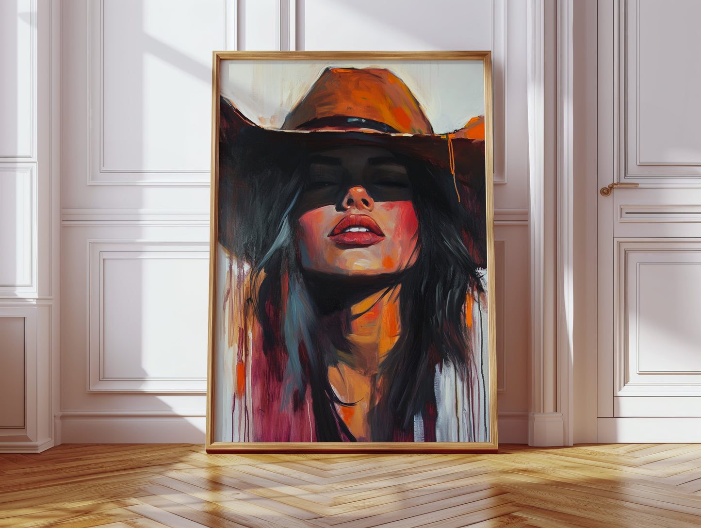 Desert Flame Cowgirl Canvas – Bold Western Woman Wall Art