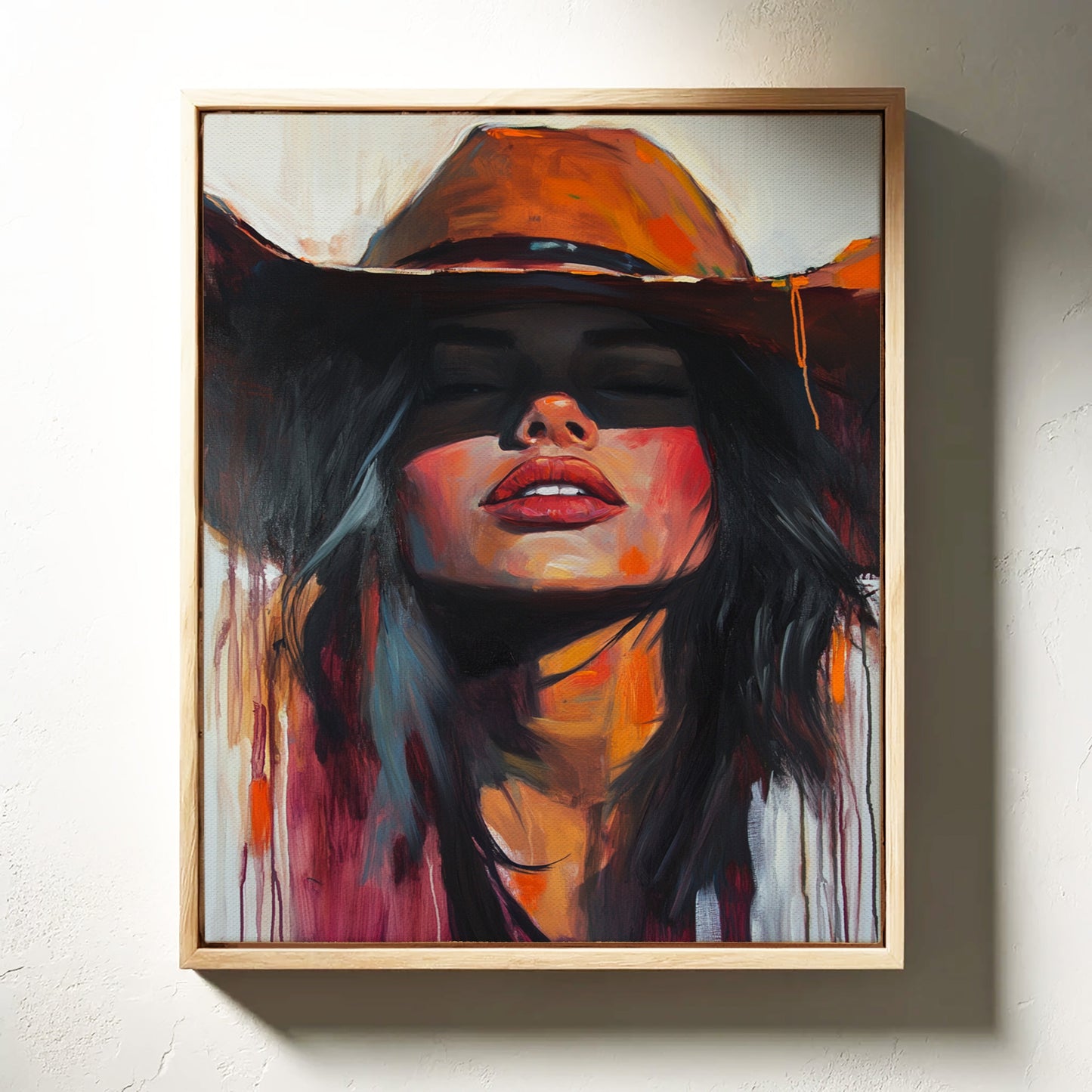 Desert Flame Cowgirl Canvas – Bold Western Woman Wall Art