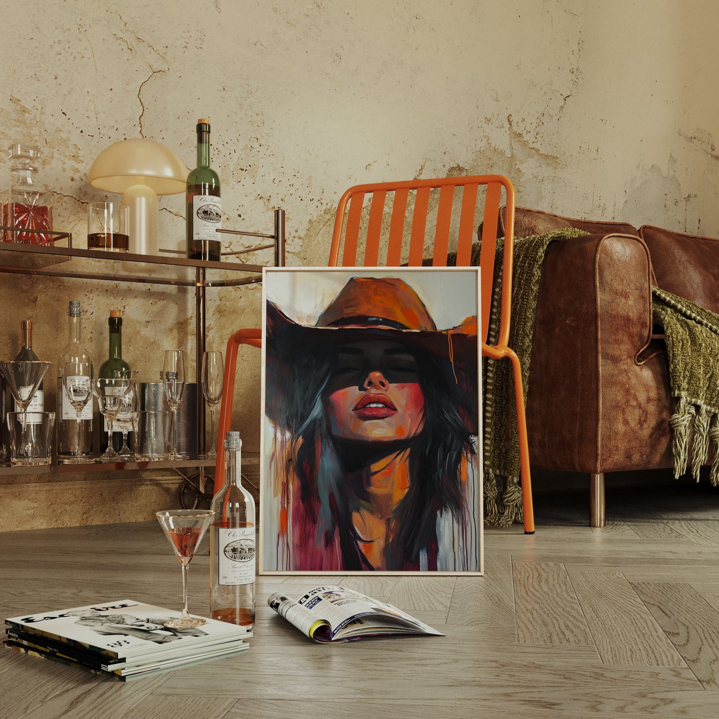 Desert Flame Cowgirl Canvas – Bold Western Woman Wall Art