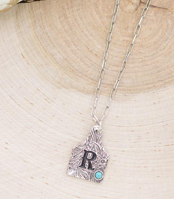 Cattle Tag Initial Necklace - choice of initials