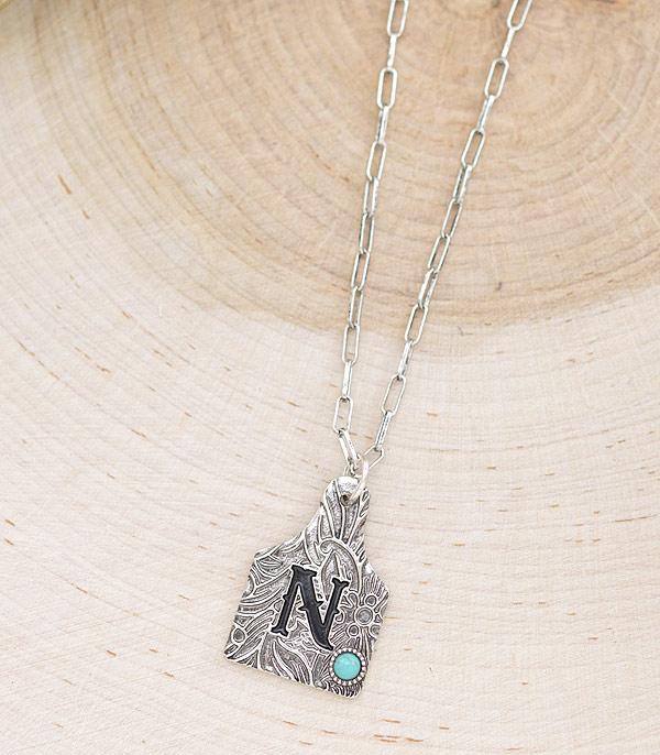 Cattle Tag Initial Necklace - choice of initials