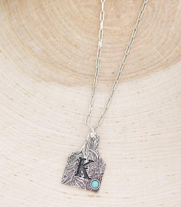 Cattle Tag Initial Necklace - choice of initials