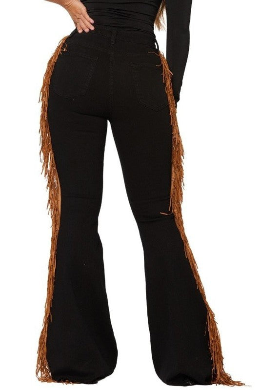 Fringe bottom store black jeans