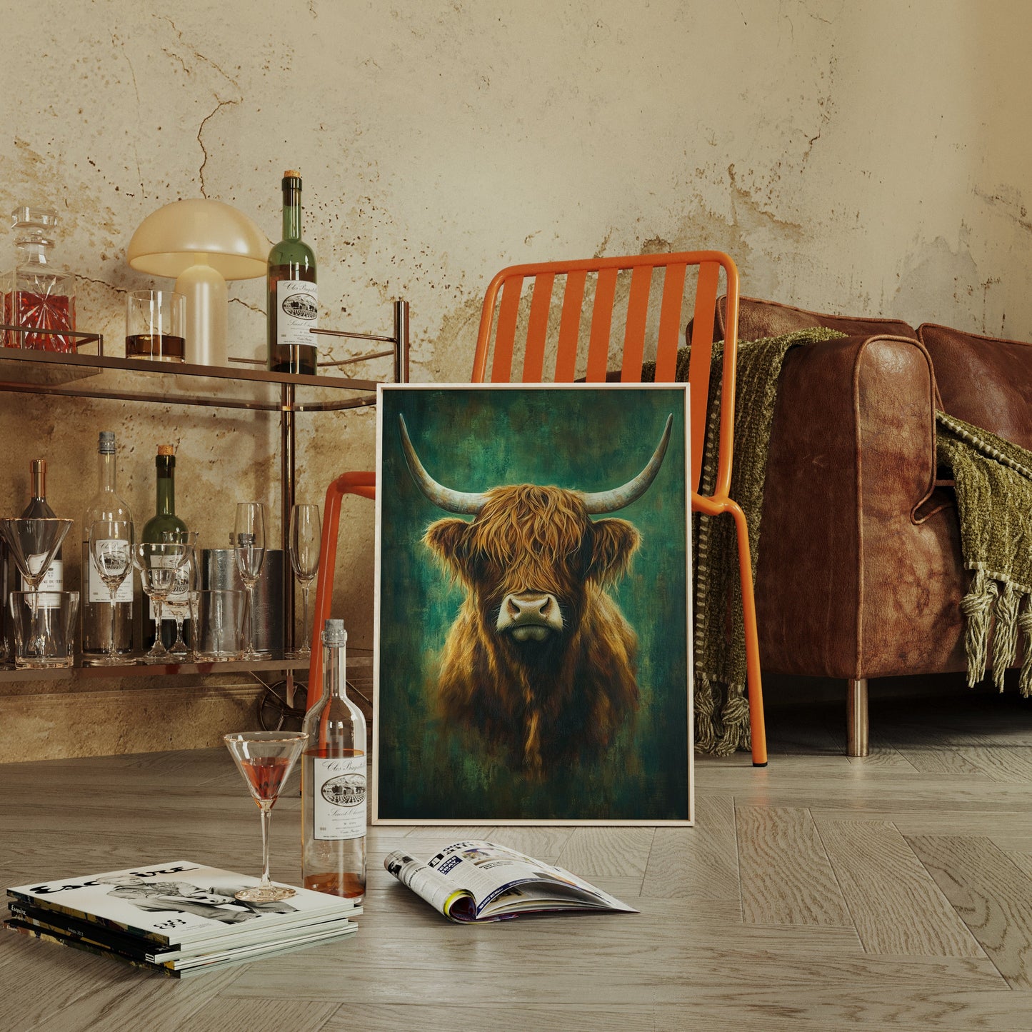 Highland Majesty in Emerald Light Western Farm Cow Ranch Wall Decor