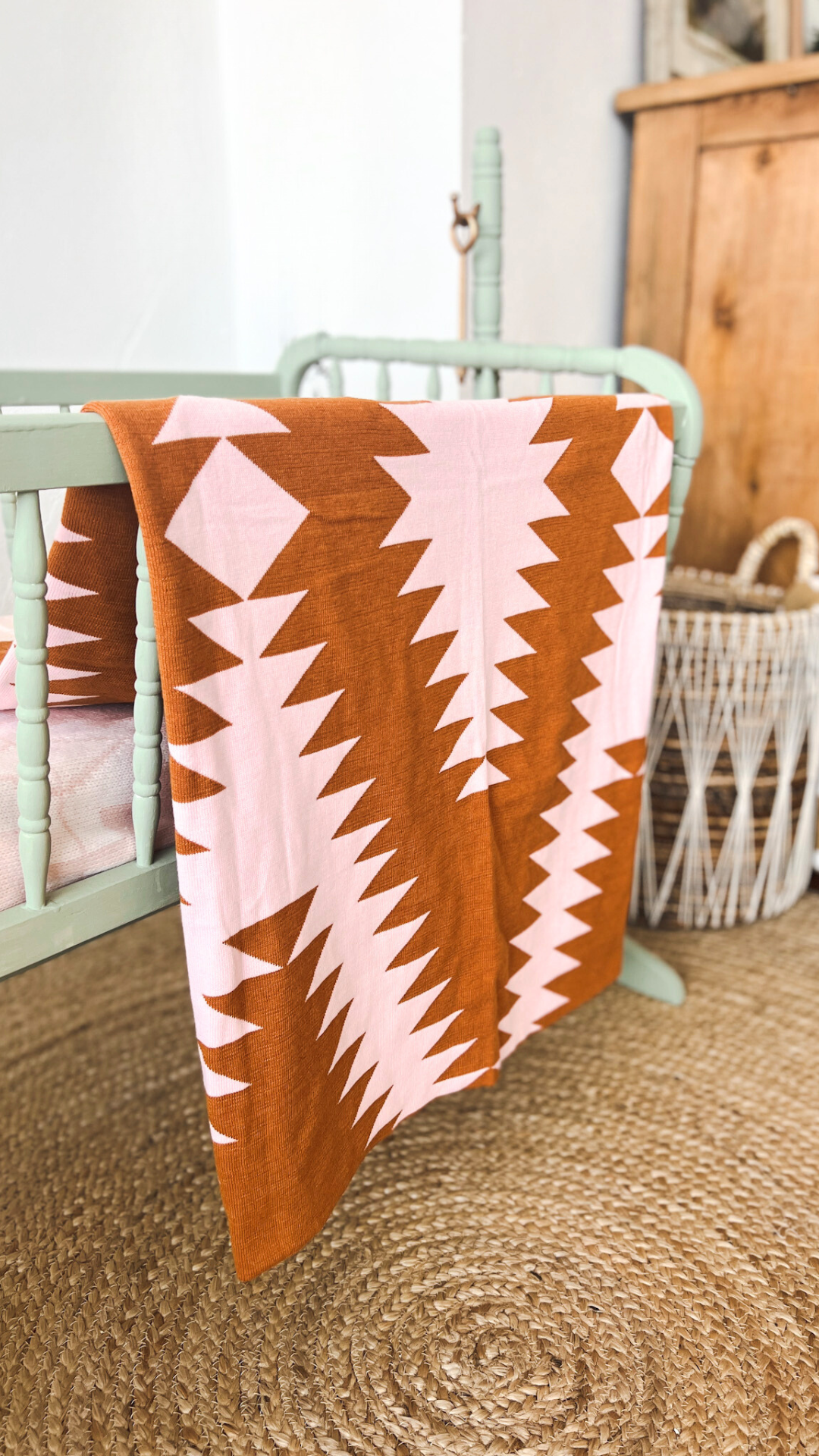 PINK + TERRACOTTA - YONDEROSA COLLECTION Baby Blanket Throw