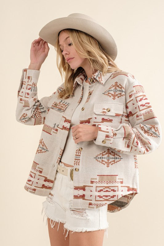 Elk Mountain Aztec Shirt Jacket choice of colors