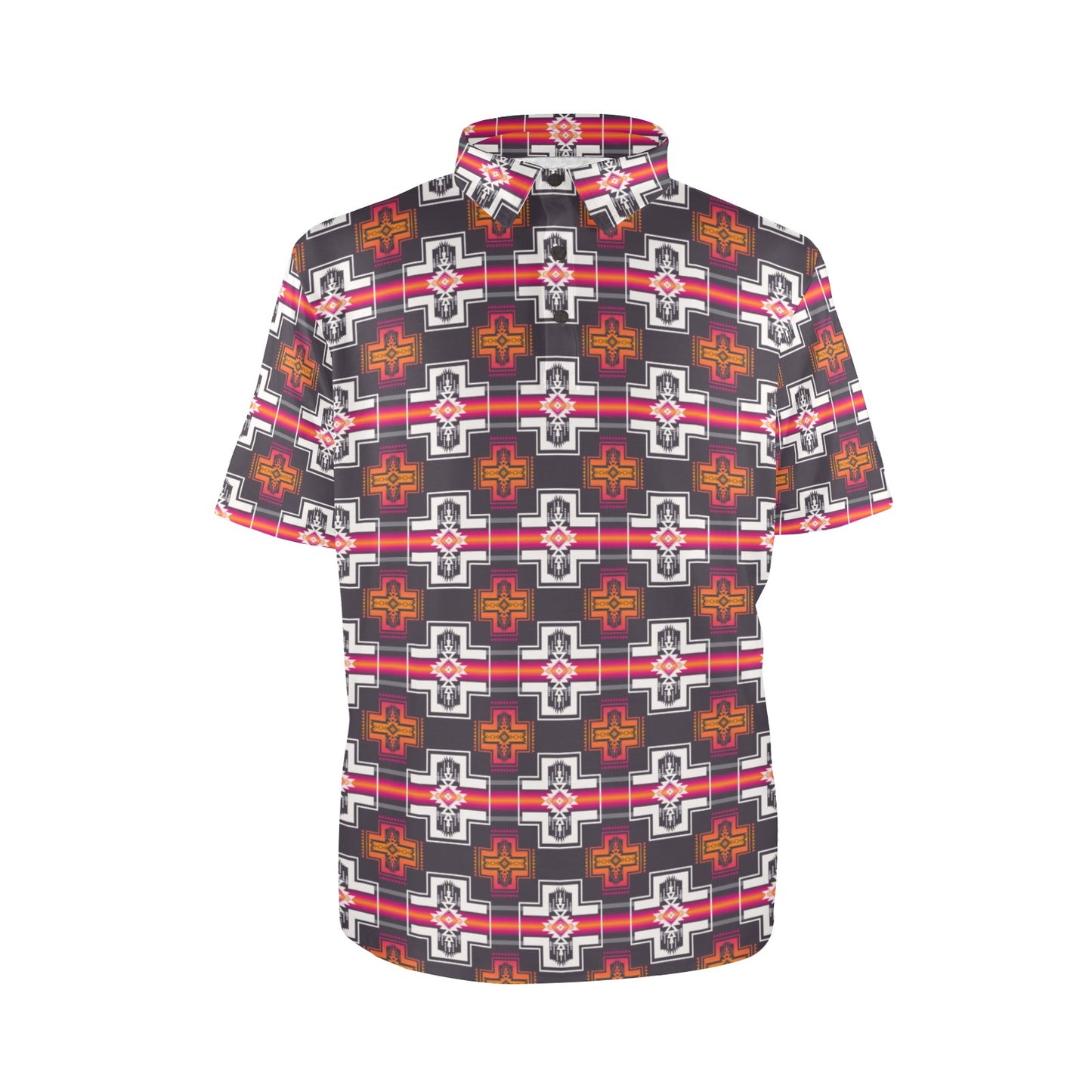 Pink Fire Aztec Men's Polo Style Shirt