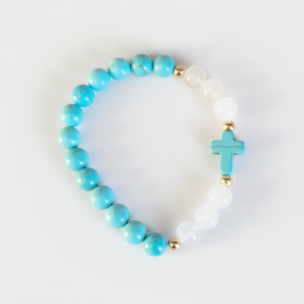 The Jewelry Junkie Natural Jade and Howlite Beaded Stretch Breacelet 806w