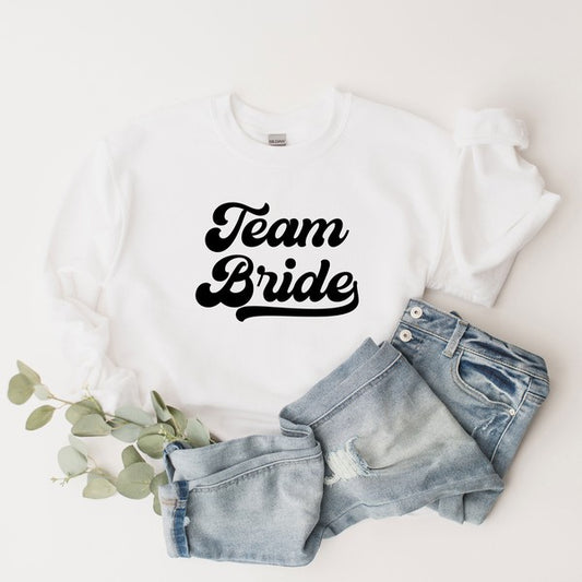 Team Bride Cursive Graphic Sweatshirt choice of colors