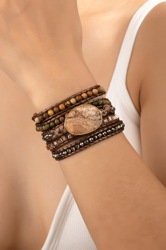 Natural Stone Wrap Bracelet choice of styles
