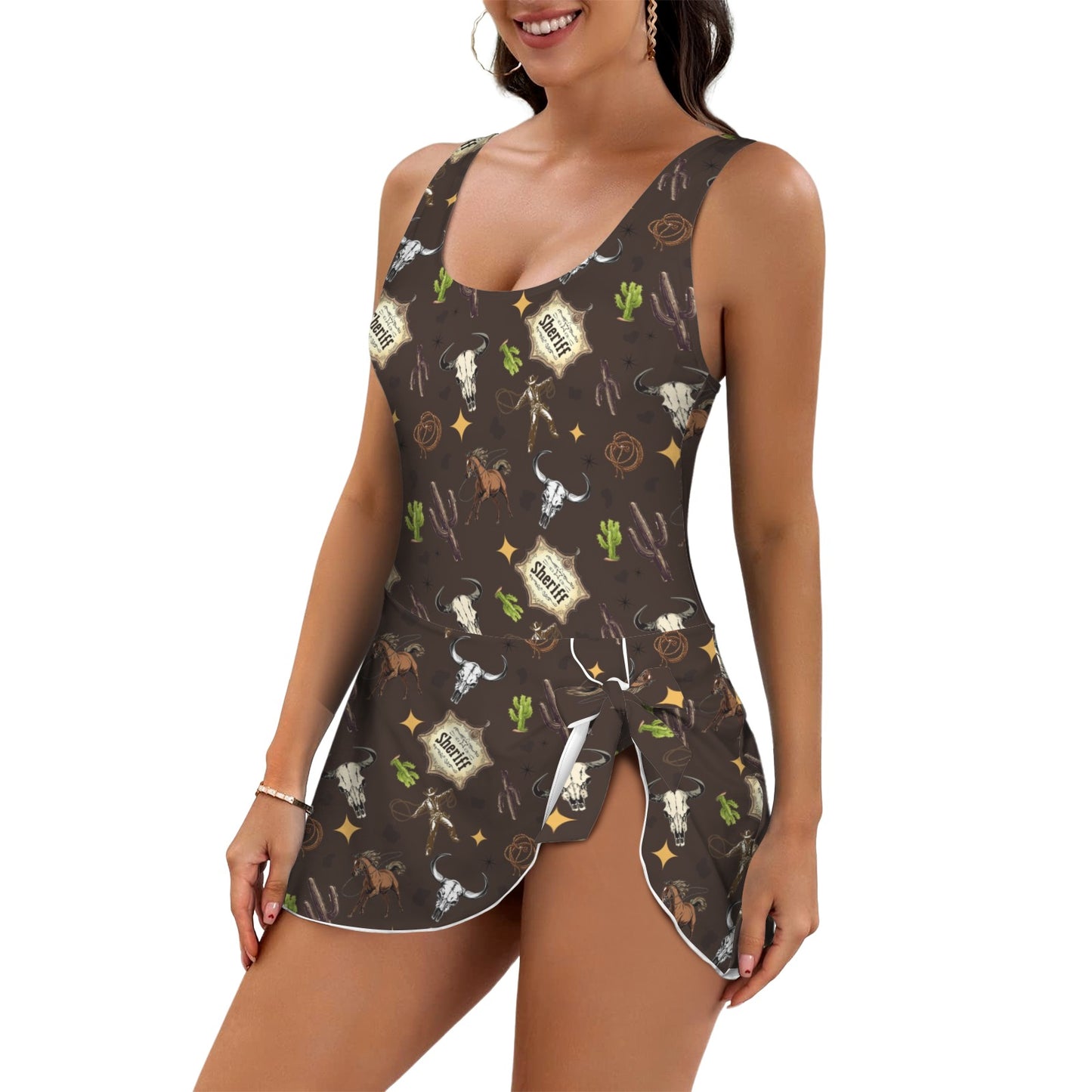 Get Western Skirted Swimsuit