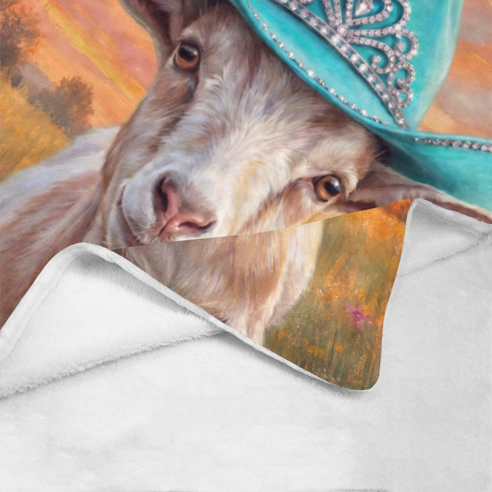 Rhinestone Cowgirl Goat Ultra Soft Minky Fleece Throw Blanket 60" x 80" Made in America