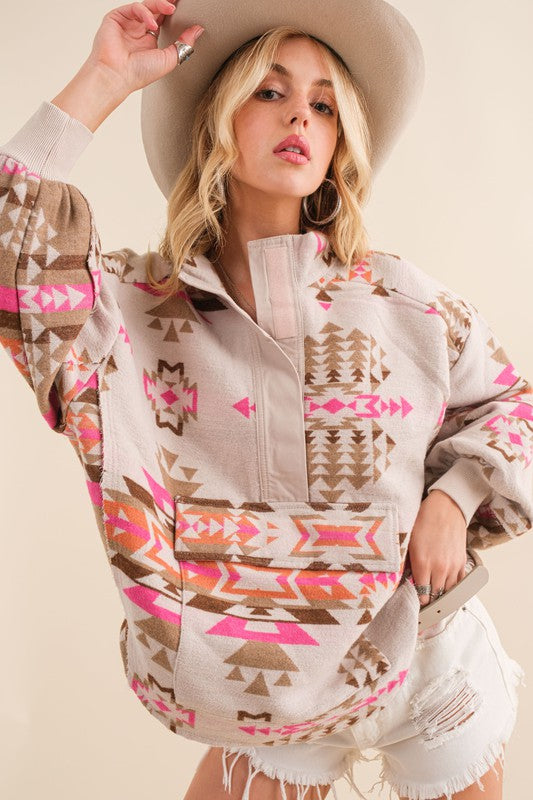 Western aztec pullover women's hot sale