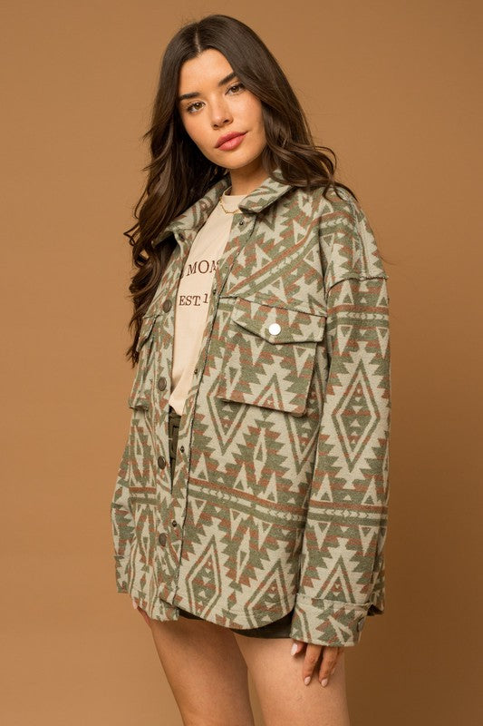 Jericho Aztec Print Shacket