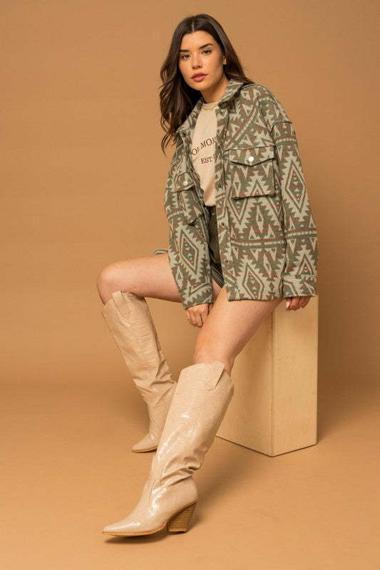 Jericho Aztec Print Shacket