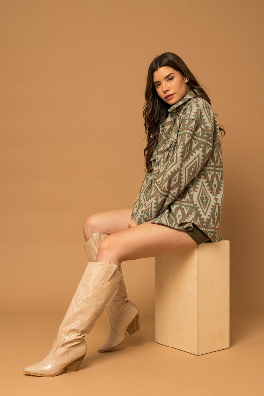 Jericho Aztec Print Shacket