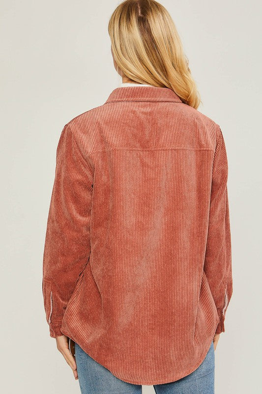 Corduroy Reversible Button Down Jacket choice of colors