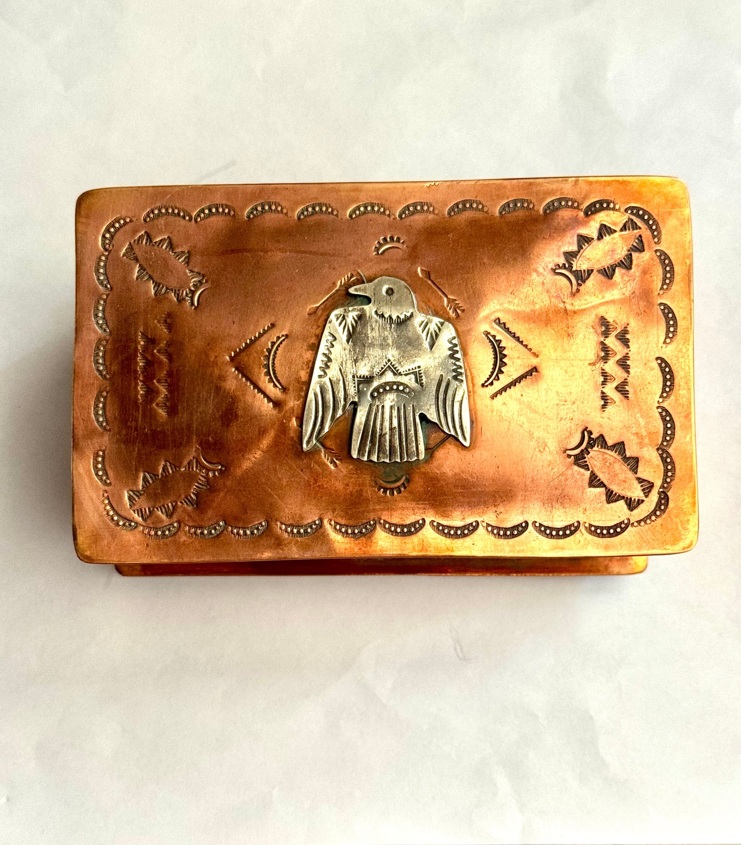 Handmade German Silver and Copper Trinket Box