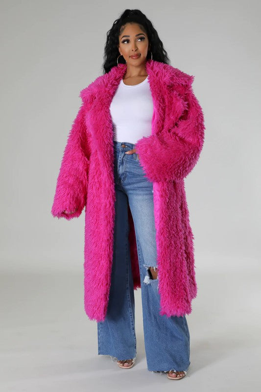 Mob Wife Fuzzy Faux Fur Fluffy Coat choice of colors