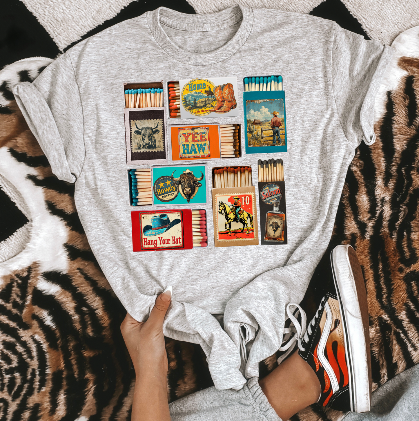 Western Matchbox TEE or CREWNECK choice of colors