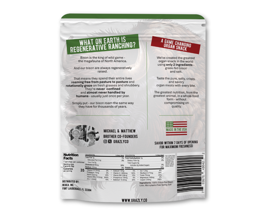 Grazly Bison Liver Crisps - 100% Grass-Fed/Finished