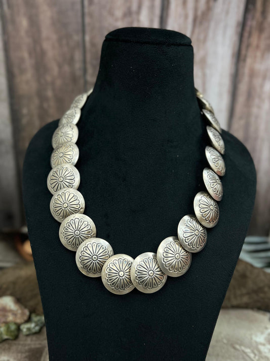 Handmade Sterling Silver Necklace with Signed Nizhoni A a
