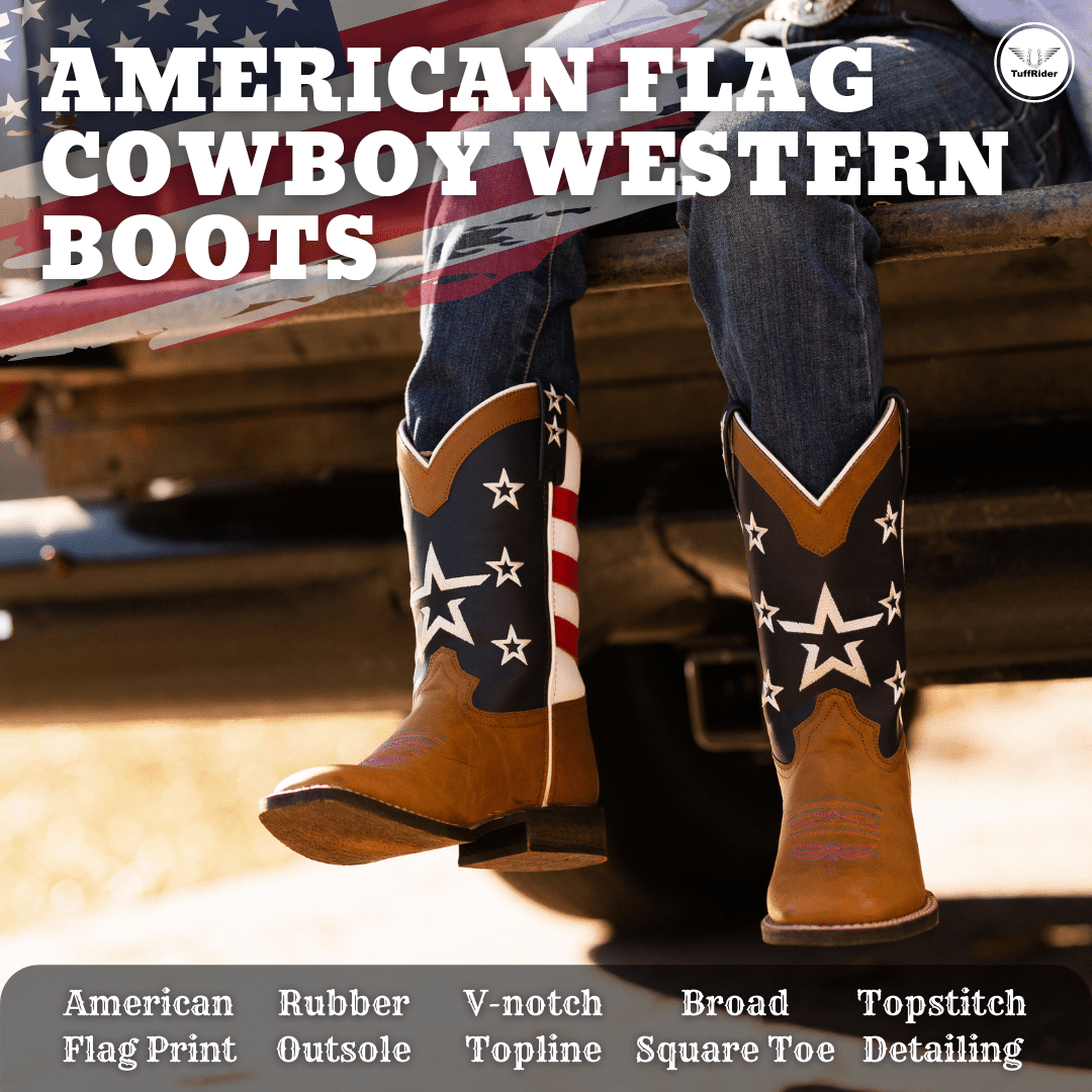 TuffRider Children's American Flag Cowboy Western Boot