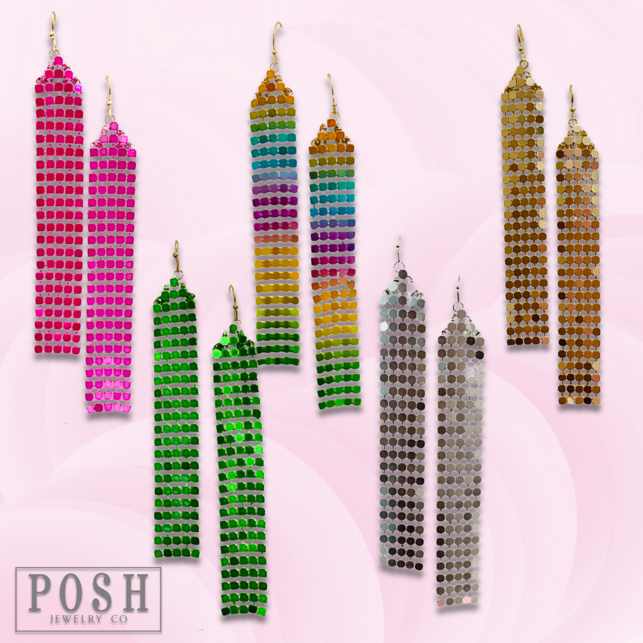 Pink Panache Mesh fringe earring - LC