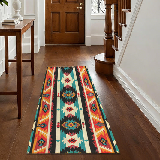 Baha Ranch Southwestern Aztec Indoor Runner Rug  60" x 22" Made in America