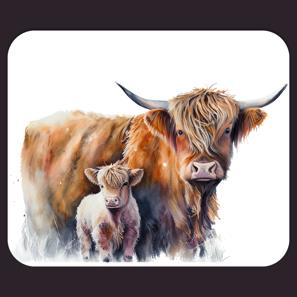 Highland Cow and Calf #2 Mousepad
