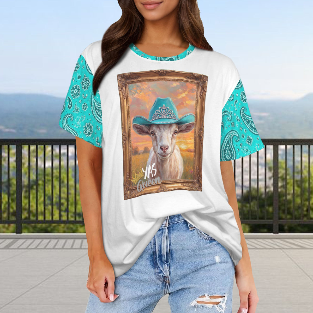 Baha Ranch Originals Softest Queen Goat Bandana Tee