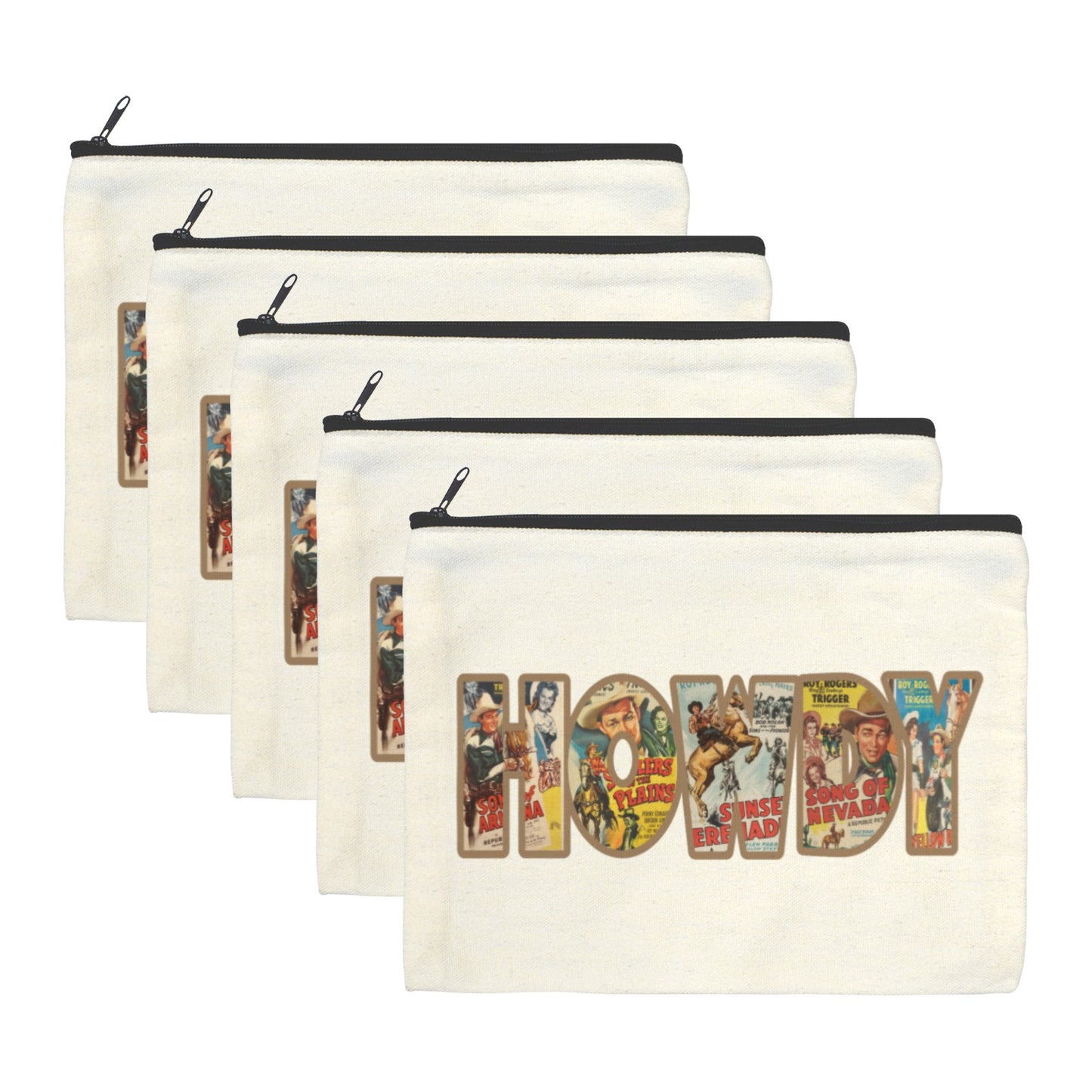 Vintag Howdy Cosmetic Bag Pack of 5 Made in America