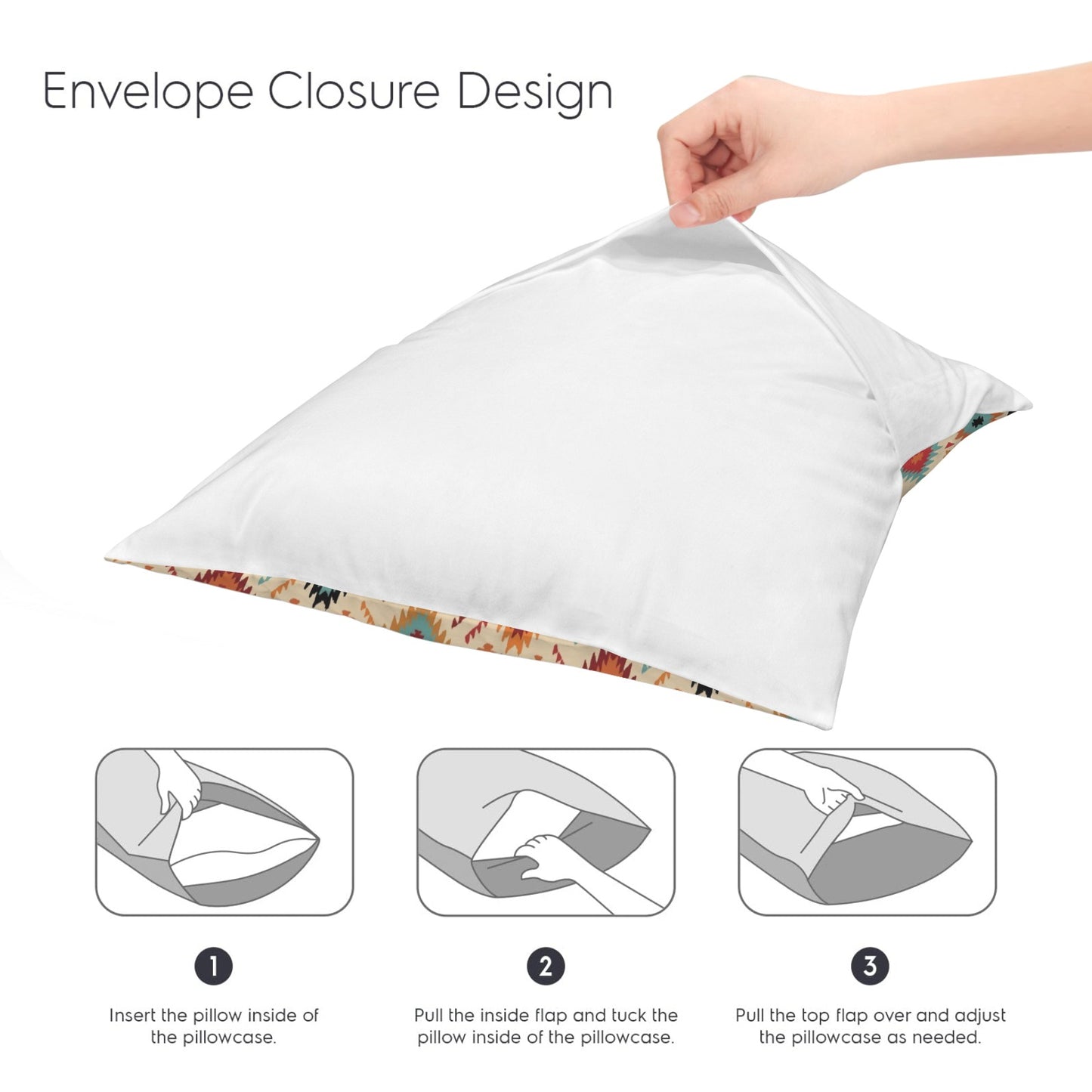 Cream Aztec Velvet Soft Throw PIllow Case Made in America