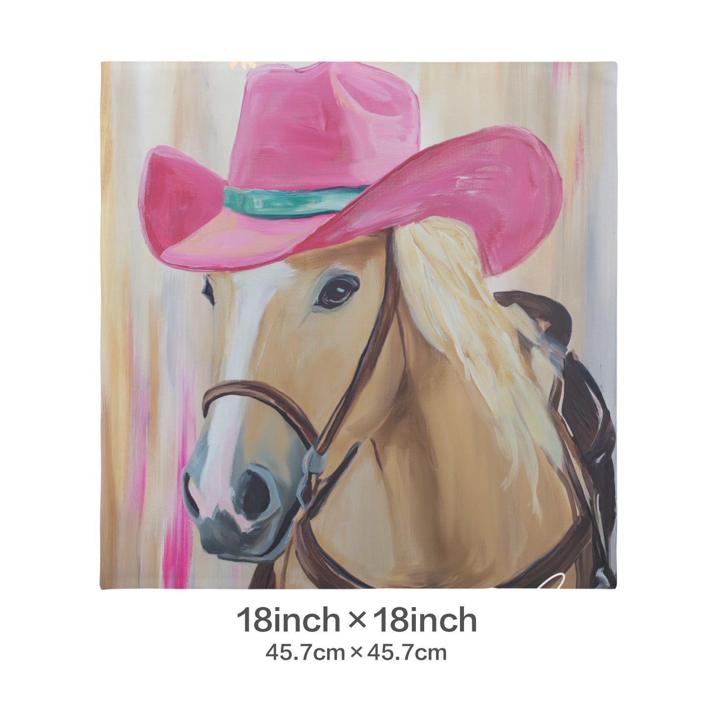 Baha Ranch Cowgirl Horse Velvety Soft Throw Pillow Case Made in America