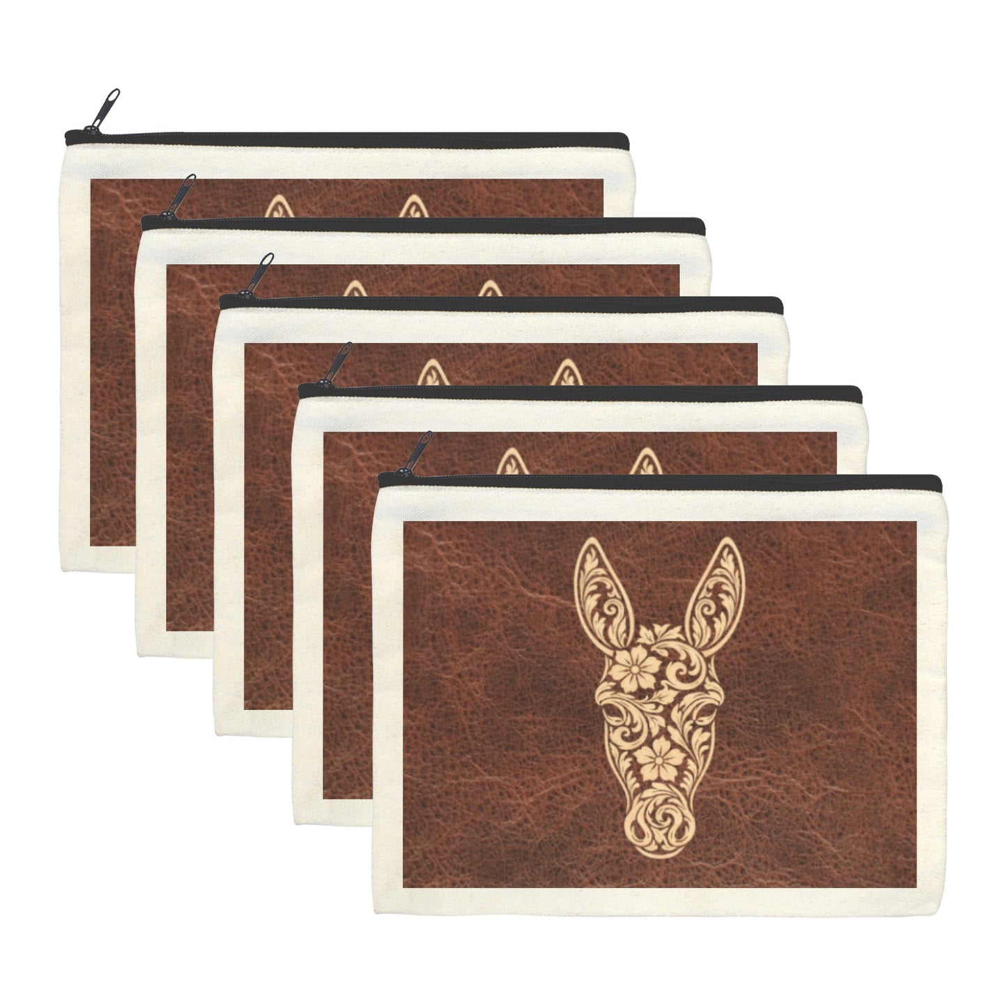 Tooled Donkey pack of of 5 bags Cosmetic Bag Made in America