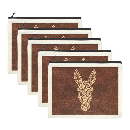 Tooled Donkey pack of of 5 bags Cosmetic Bag Made in America