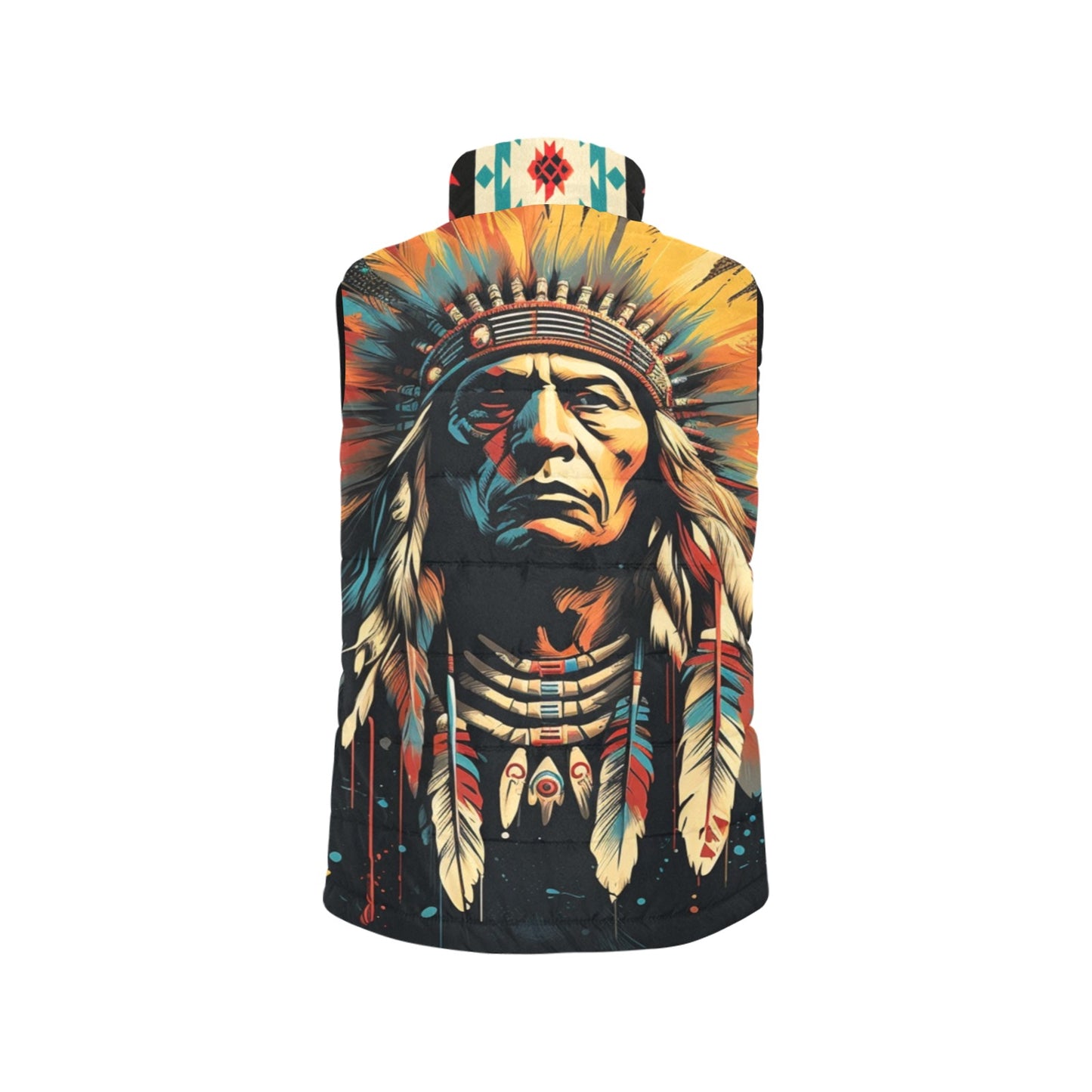 Southwestern Indian Chief Puffy Vest