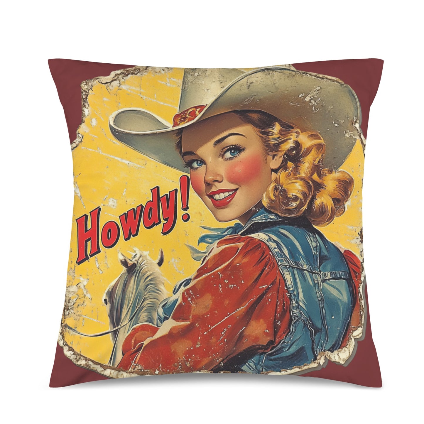 Baha Ranch Howdy Velvety Soft Pillow Case Made in America