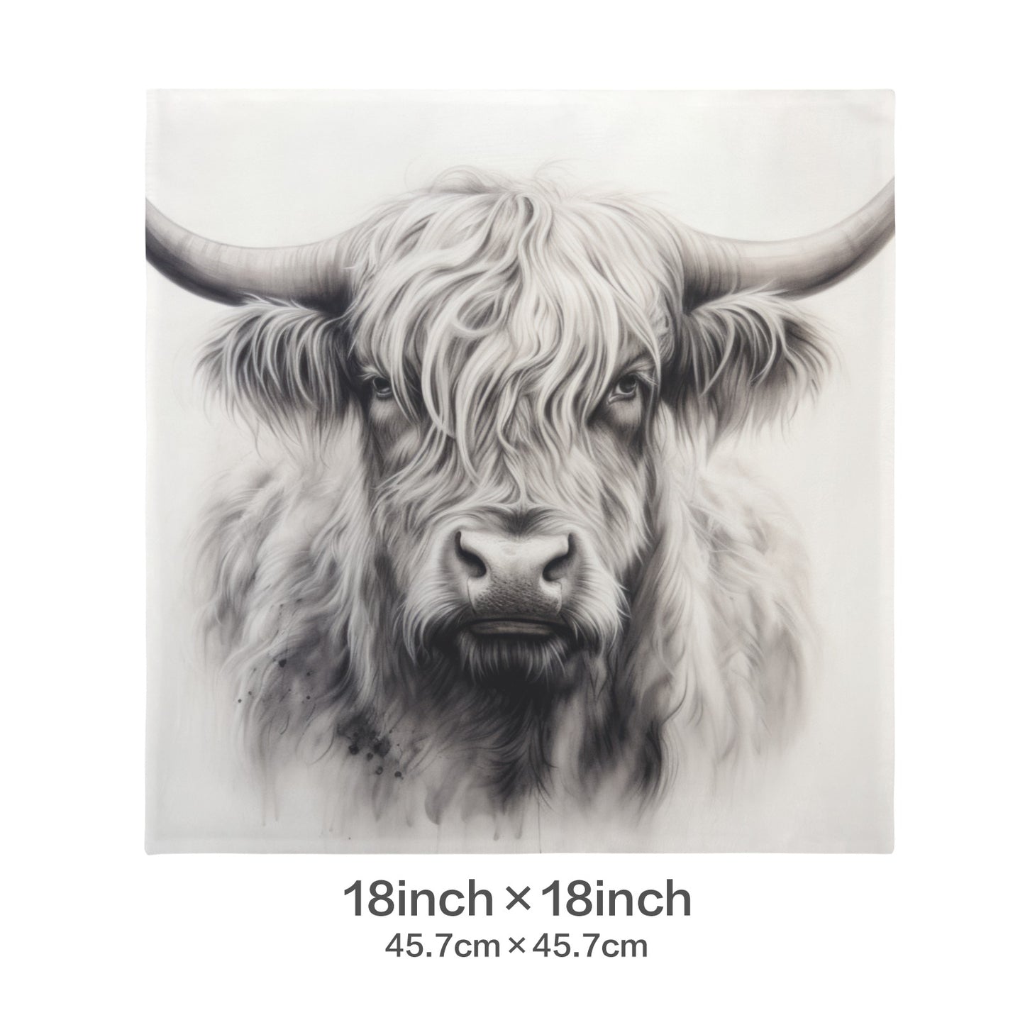 Baha Ranch Black White Highland Velvety Soft Pillow Cover Made in America