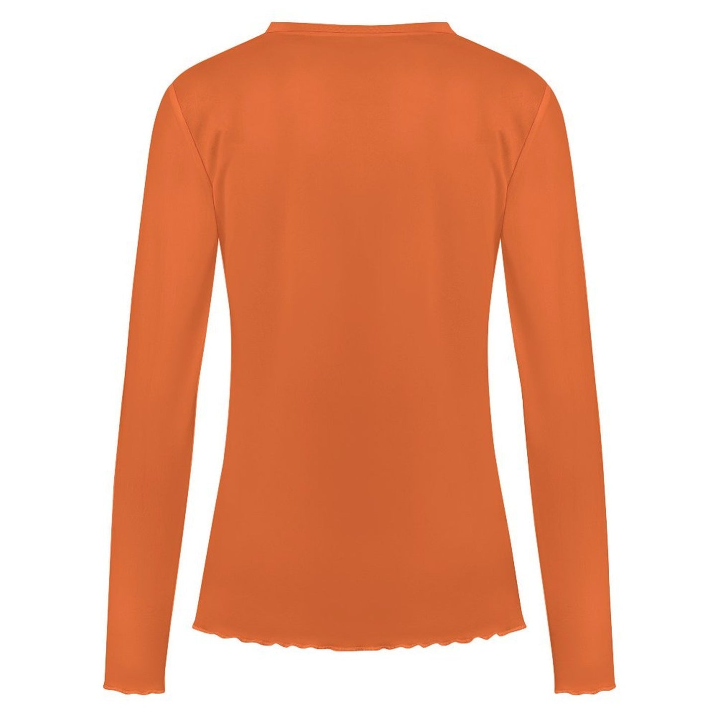 Baha Ranch Rodoe Bronc Rust Orange Long Sleeve Mesh Top