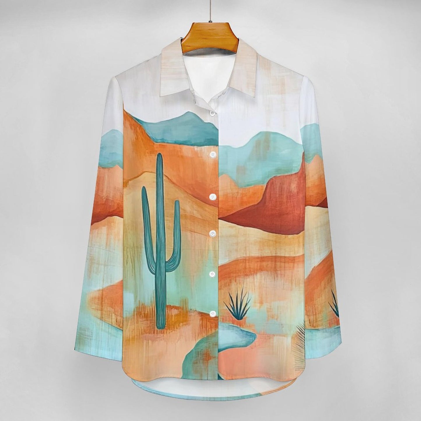 Colores de Mexico Turquoise Desert Button Up Blouse