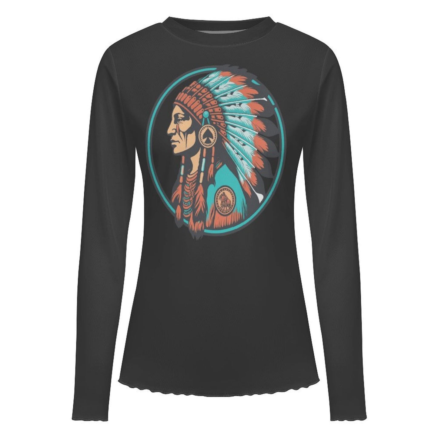 Baha Ranch Indian Chief Long Sleeve Mesh Top