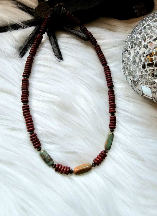 Handmade Stone turquoise Choker Necklace