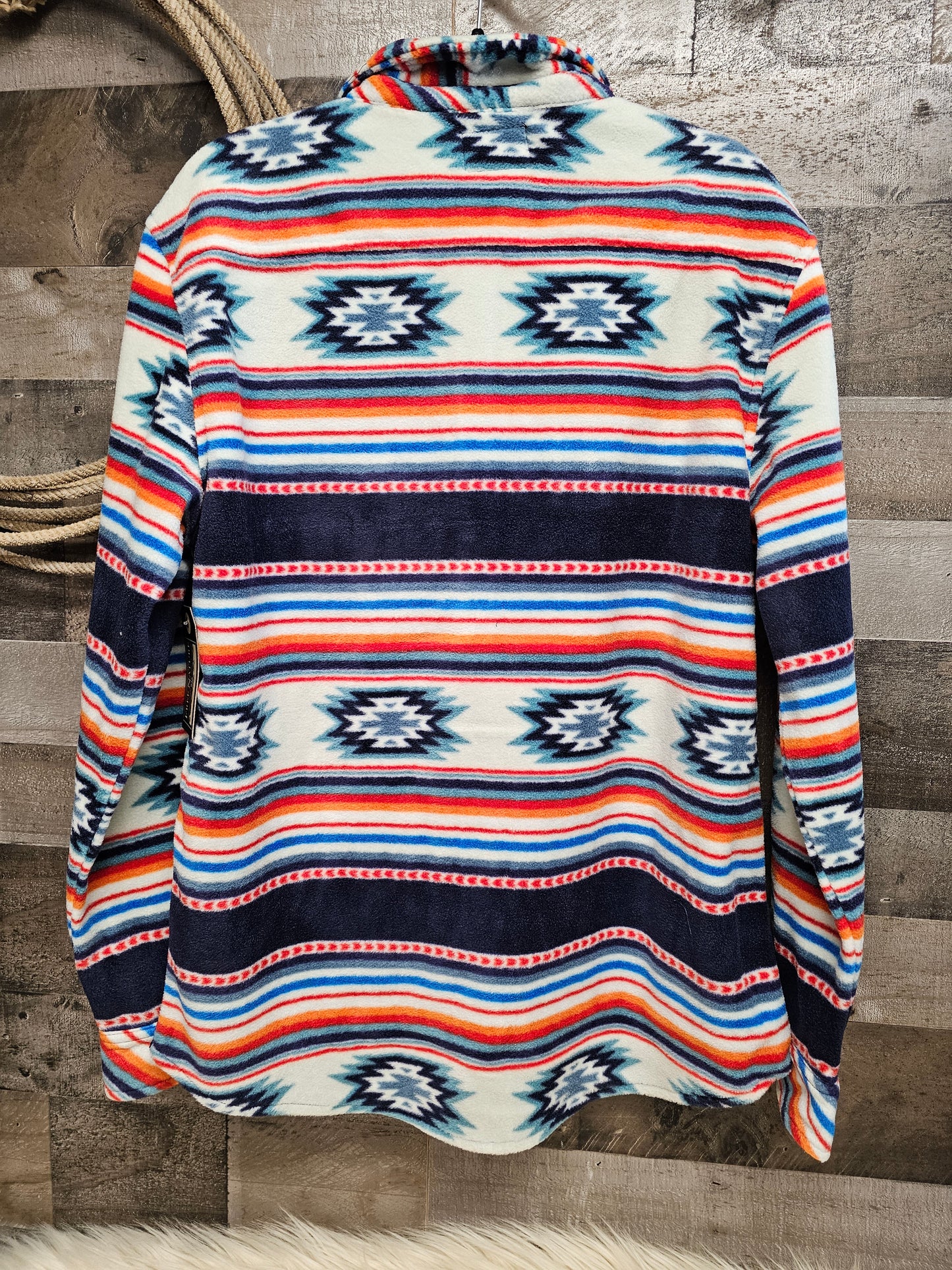 Steamboat Springs Unisex Aztec Fleece Button Up Shirt Shacket