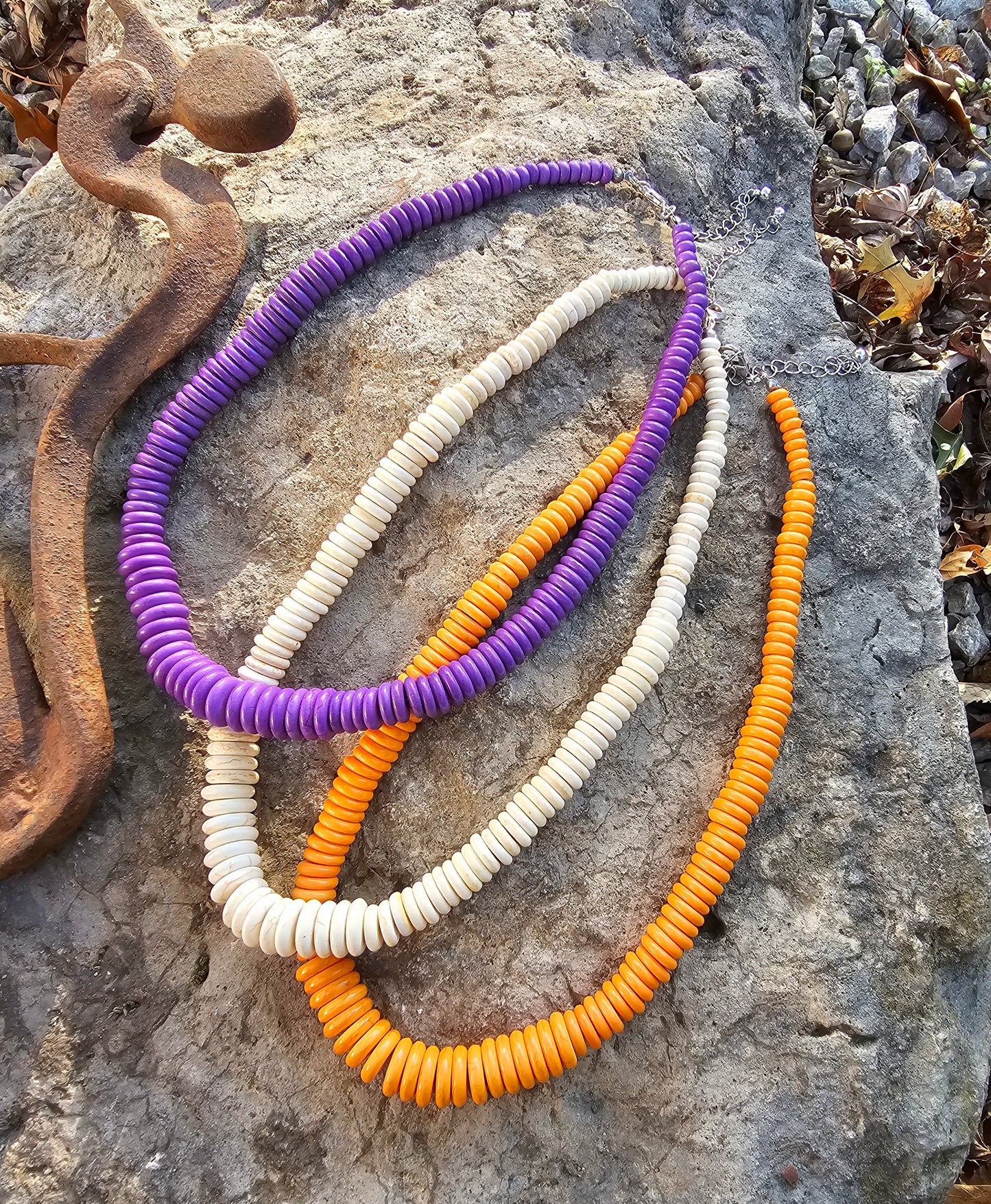 Colored Heishi Stone Necklace - choice of colors