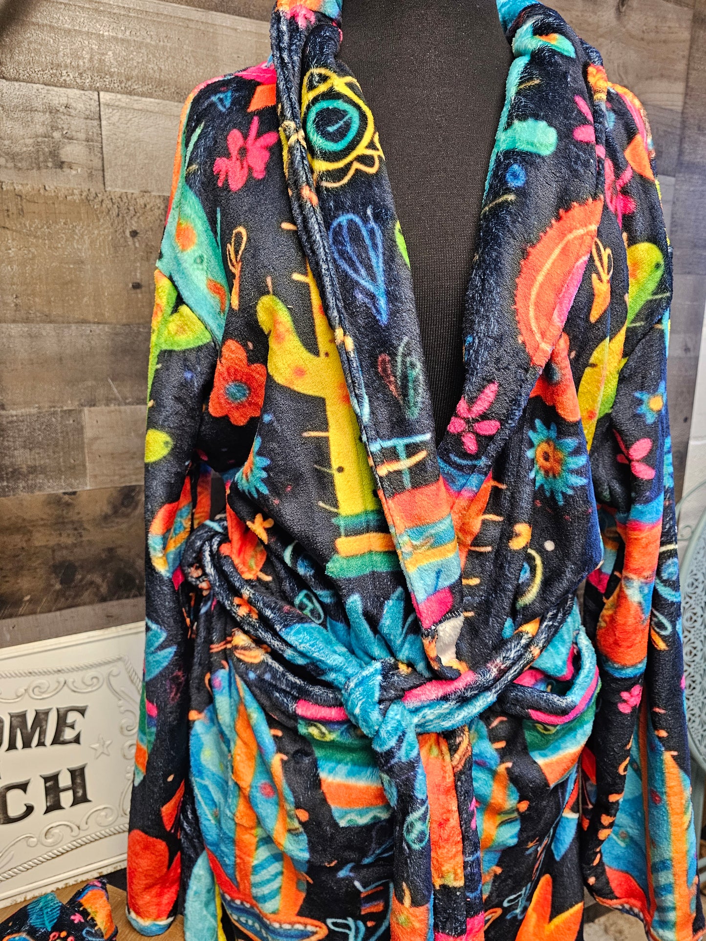 Crazy Cactus Lady Western Bath Robe