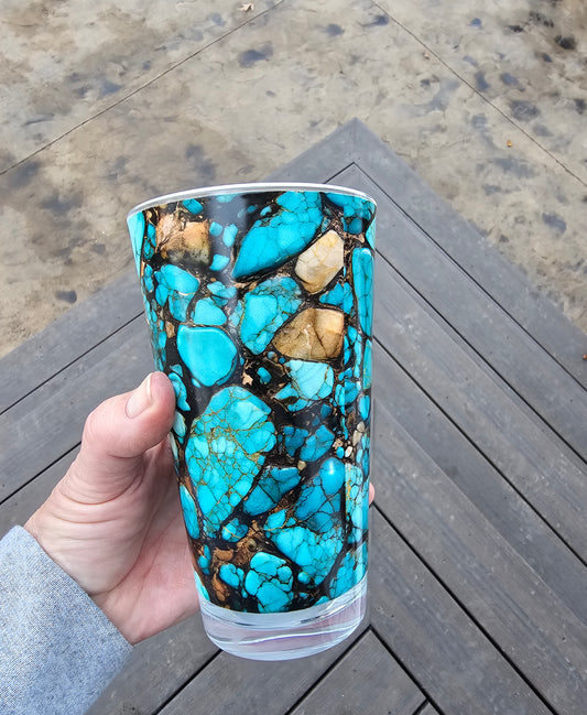 All Turquoise Shaker Pint Glass