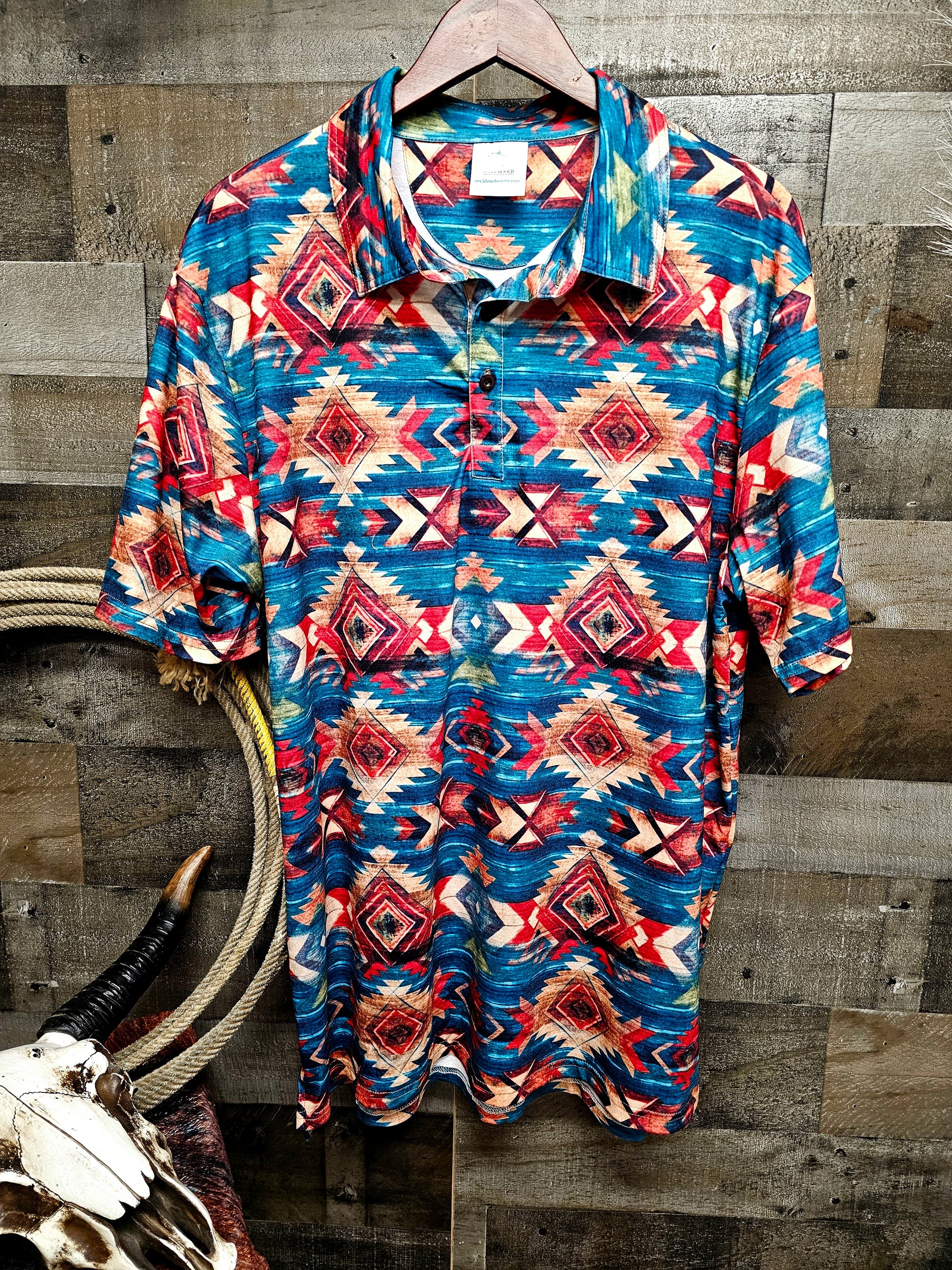 Arizona Aztec Men\'s Western Polo Shirt | Baha Ranch Western Wear