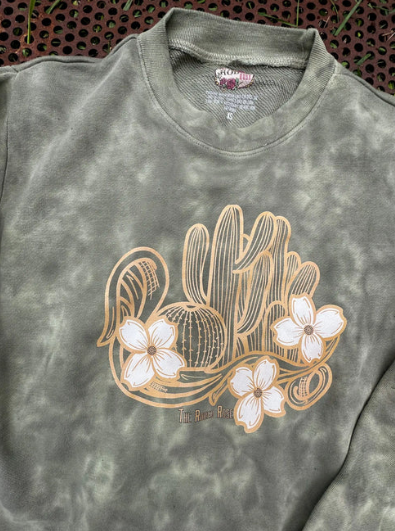 Cactus Floral Crewneck Sweatshirt