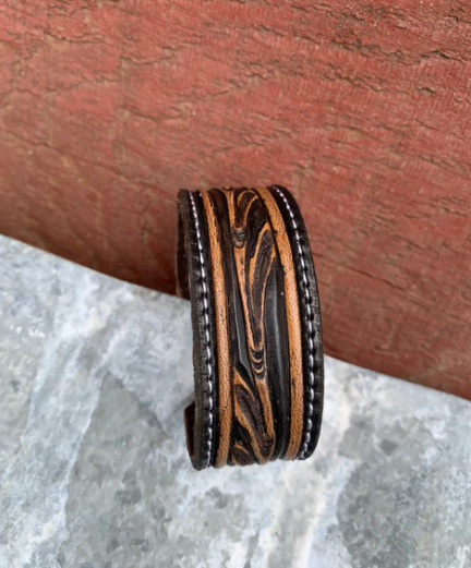 The Vera Hand Tooled Leather Cuff